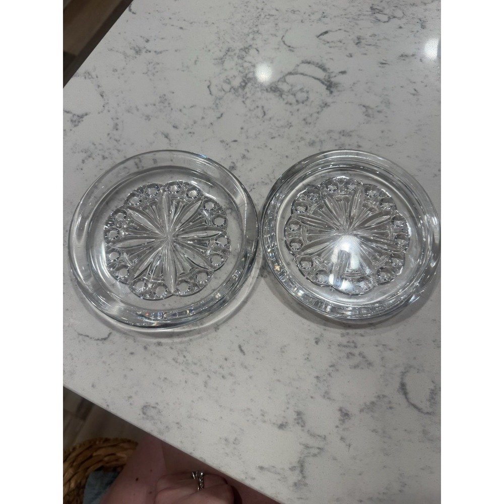 2 BACCARAT CUT CRYSTAL WINE COASTERS MADE IN FRANCE. Excellent Condition